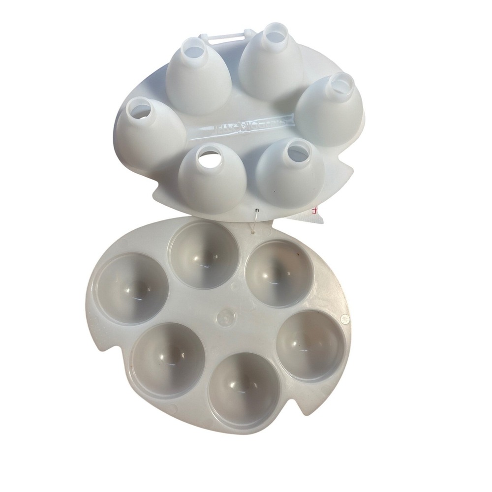 Jell-O Egg Jigglers Mold White Plastic Easter 6 Cavity Gelatin 3D Egg Maker